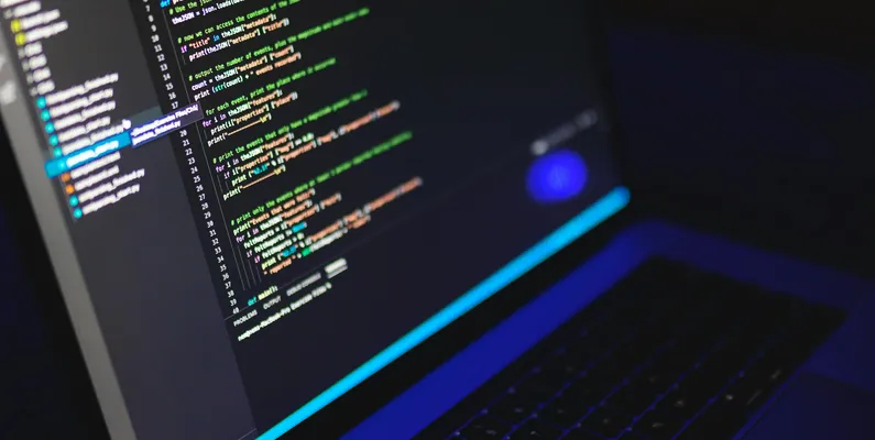 Image of code on a laptop