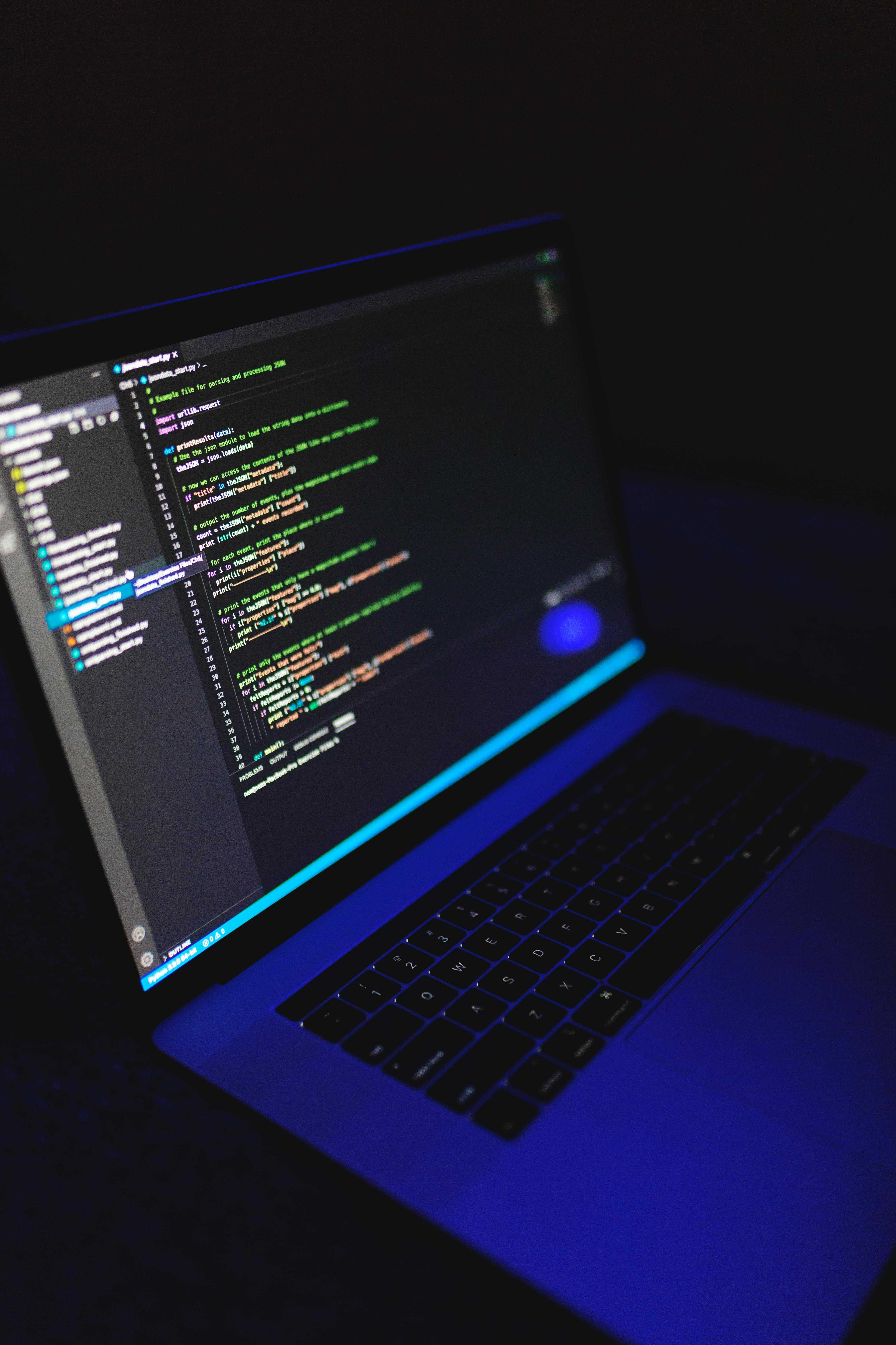 Image of code on a laptop